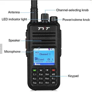 디지털 워키토키 듀얼 밴드 5W 2 웨이 라디오 GPS 옵션 TYT MD-UV380 AES/ARC DMR 워키토키