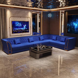 केटीवी रूम इंटीरियर डिजाइन क्लब फर्नीचर नाइट क्लब लाउंज बार काउंटर टेबल अनुचर चमड़े के नाइट क्लब सोफा - Product Image 6