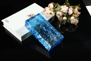 Hete Verkoop Groothandel Gebouw Glas Meerkleurige Decoratieve 200X100X50Mm Kubusvormige Massief Glazen Bakstenen