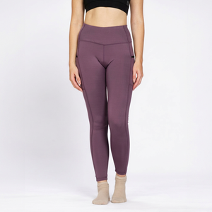 Leggings de sport pour femmes en Lycra Premium rose oignon avec poches pour téléphone, poche arrière dissimulée, taille mi-haute, longueur cheville, pour le sport - Product Image 1