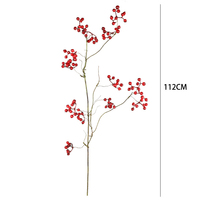 112 cm Buah Beri Biru Merah Buatan dari Plastik, Buah Liar dengan Batang, Dekorasi Natal, Rumah, Pernikahan, Halloween, Tahun Baru, Hiasan Bunga