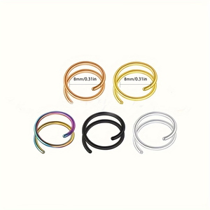 Anillo <span class=keywords><strong>de</strong></span> Nariz <span class=keywords><strong>de</strong></span> Acero Inoxidable 316, Diseño en <span class=keywords><strong>Espiral</strong></span>, Apto <span class=keywords><strong>para</strong></span> Perforación Única, Ajuste Cómodo, Joyería Corporal <span class=keywords><strong>para</strong></span> Mujer - Product Image 4