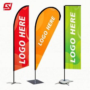 Teardrop Flying Banner Beach Flagpole Sale Now Open House Car Wash Swooper Custom Printed Feather <b>Flag</b> - Product Image 6