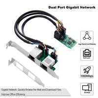 Tarjeta Ethernet Dual Gigabit Lekuo M.2 B+M Key RTL8111H PCIe X1 Interna con Cable para PC Industrial y Sistemas NAS Integrados en Stock