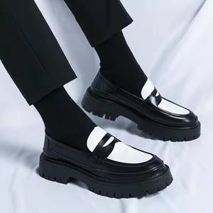 Mocasines Casuales de Plataforma Personalizados con Suela Gruesa de Microfibra Suave para Hombre, Tallas 38-46, Zapatos de Vestir en Colores Contrastantes - Product Image 1