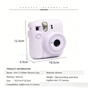 Étui de protection en silicone pailleté tout-terrain <span class=keywords><strong>pour</strong></span> <span class=keywords><strong>appareil</strong></span> <span class=keywords><strong>photo</strong></span> instantané <span class=keywords><strong>Fujifilm</strong></span> Instax Mini 12 - Product Image 4