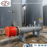 Chauffe-eau électrique à circulation de saumure 400 kW résistant à la corrosion, élément Incoloy 800, cuve SS316L, ATEX pour la transformation pétrochimique