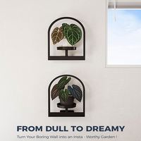 Support mural en métal pour plantes avec étagères de fenêtre pour cuisine et salle de bain, utilisation intérieure et extérieure, design Art Déco, décoration intérieure durable