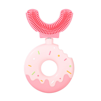 Nouveau Style 360 doux enfants beignet beignet brosse Silicone en forme de U enfants brosse à dents pour la vente en gros
