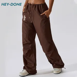 Heydone高品质女性慢跑裤基本口袋锻炼宽松运动裤普通空白健身房健身瑜伽高尔夫慢跑裤