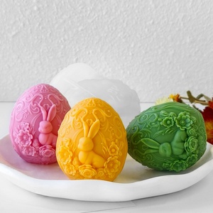 Easter Egg Rabbit Silicone Candle Mold Candle Making Supplies Easter Bunny Aroma Soap Plaster Chocolate DIY Clay <b>Crafts</b> - Product Image 3