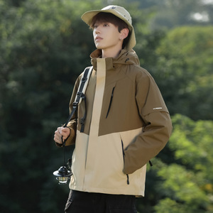 Vestes d'assaut unisexes à capuche personnalisées avec logo, coupe-vent et imperméables, trois-en-un pour hommes, pour activités de plein air - Product Image 1