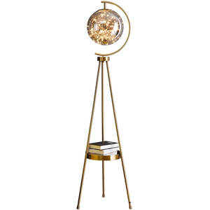 Offre Spéciale <span class=keywords><strong>lampadaire</strong></span> LED de luxe moderne pour salon <span class=keywords><strong>boule</strong></span> de verre sur pied <span class=keywords><strong>doré</strong></span> abat-jour jaune corps en fer Design nordique pour hôtels - Product Image 2