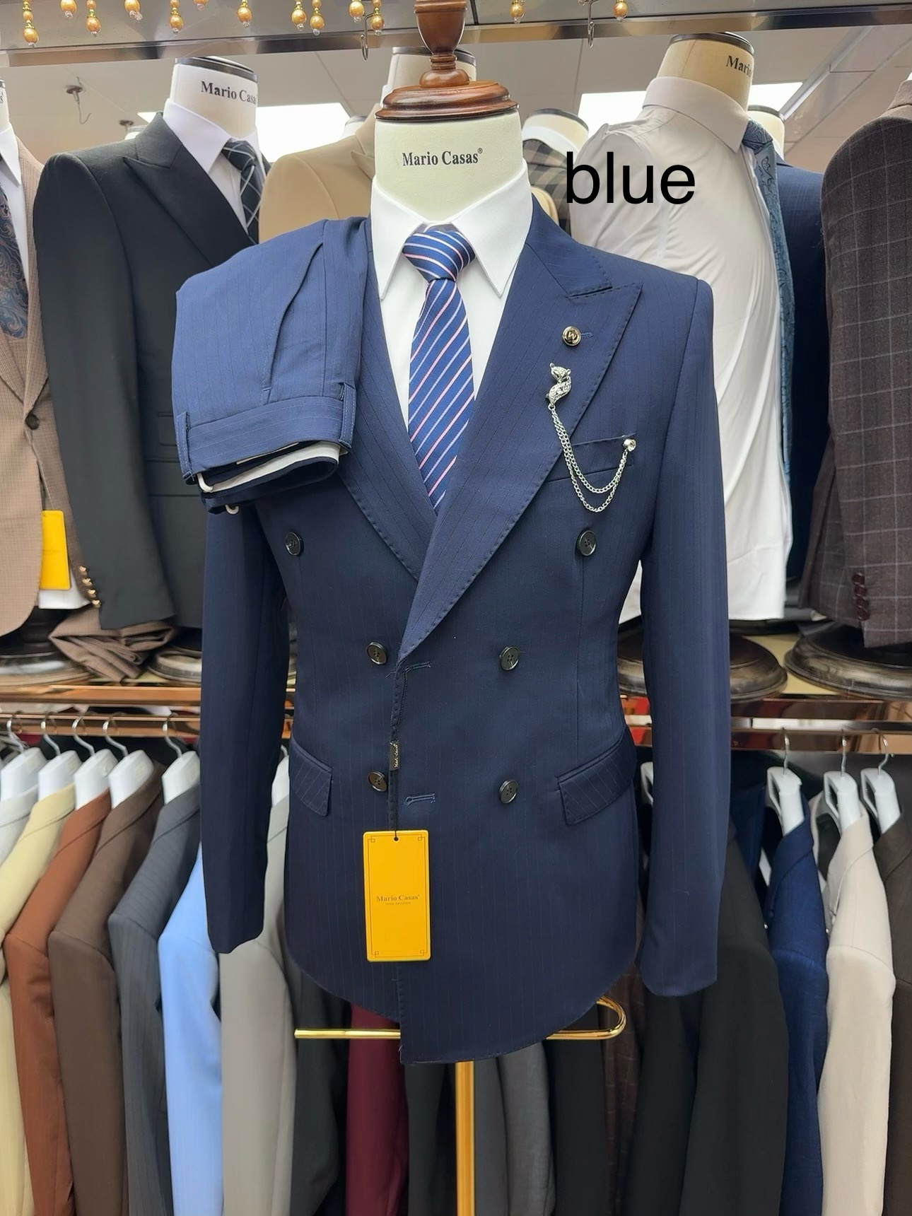 Bleu-2 pièces/ensemble-veste + pantalon