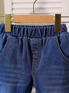 Conjunto Casual Infantil Estilo Europeo de 6 Años, Azul Sólido, Tres Piezas: Camisola, Chaqueta y Pantalones, Estilo Prairie Chic para Uso Diario - Product Image 5