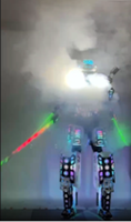 2024 nouveau à venir fort aluminium boîte de nuit en plastique échasses marcheur Robot lumière LED Costume accessoires de salle de bal