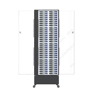 4-Sided Rotating Knife Display <b>Cabinet</b> with LED Lights & Lock Acrylic Door <b>Metal</b> Floor Showcase for Weapon Shop Tactical Gear - Product Image 2