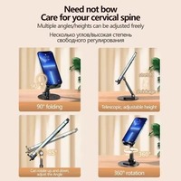 Support de téléphone universel en métal ABS à rotation 360°, pliable et réglable, pour bureau, idéal pour les diffusions en direct