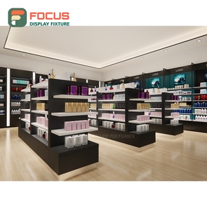 Upgrade Design Designer Store Solid Wood Wall Display <b>Unit</b> Concept Design Cosmetic Display Cabinet - Product Image 1