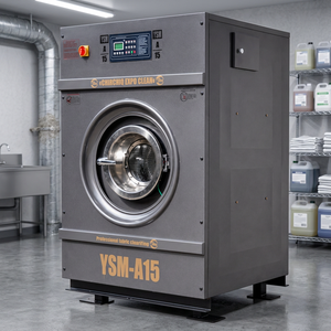 Laveuse-essoreuse industrielle YSM-A15 15 kg, électrique, en acier inoxydable, entièrement automatique, triphasée 220/380V, machine à laver le linge - Product Image 2