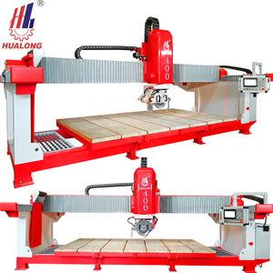 Hualong Machinery 4 eixos máquina automática corte ponte HLSQ-400 mármore porcelana perfil tabela serra pedra laje cortador - Product Image 1