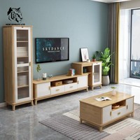 Meuble TV en bois au design européen moderne, personnalisable, en stock, expédition rapide, prix usine chinois, pour salon et chambre à coucher