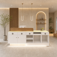 Comptoir de réception moderne et minimaliste pour salon de beauté, magasin de vêtements, studio de danse et de photographie, cabinet dentaire, centre post-partum, personnalisable