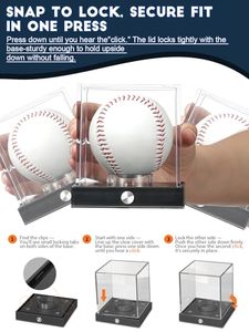 Vitrine de présentation de baseball Henry avec LED, support de baseball en cube transparent avec fonction mémoire, boîte de présentation pour autographe pour une seule balle avec 10 - Product Image 5
