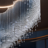 Lustre en cristal en spirale longue Zeal Lighting, hauteur réglable, anti-éblouissement, lampe suspendue LED moderne de style nordique pour hall d'hôtel, villa
