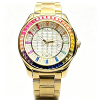 Montre mécanique automatique pour homme avec cristaux arc-en-ciel, Miyota 8215, montre-bracelet de luxe en acier inoxydable étanche