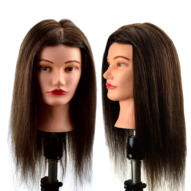 Big Stock Mannequin Head with Human Hair Practice Heads Mannequin Heads with Long Hair for Hairdresser in Hair Beautiful School
