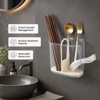 Boîte de rangement murale en plastique pour baguettes, petite, de qualité alimentaire, avec drainage, pour cuisine domestique
