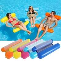 En stock : Hamac aquatique gonflable en PVC à deux tubes avec filet, flotteur de piscine et bouée de natation