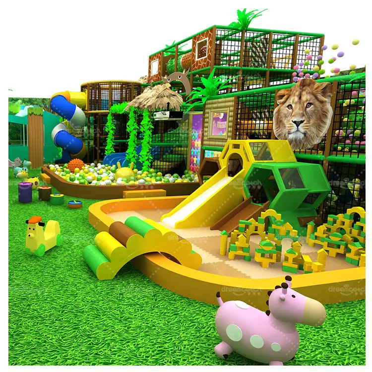 Commercial adventure jungle natural theme park soft play equipment kids indoor playground