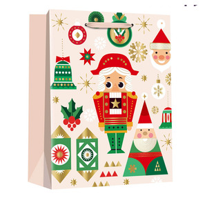 Bolsa de Compras Navideña de Cartón con Estampado en Caliente, Asa de Cinta Reciclable para Exhibiciones, <span class=keywords><strong>Supermercados</strong></span> y Promociones - Product Image 2