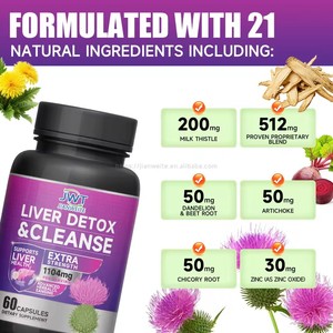 Leber-Entgiftungs-Kapseln mit Mariendistel-Silymarin-Kräuterextrakt zur Unterstützung der Leberreparatur und als Anti-Kater-Nahrungsergänzung - Product Image 5