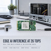 Kartu Akselerator AI HailoRT Hailo-8 26 TOPS INT8 NPU PCIe Gen3 4 Lanes 10W TDP Industrial Linux Windows Multi Model Smart Retail