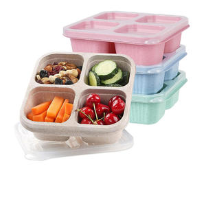 Tre e quattro grid bento box PP lunch box per picnic all'aperto <span class=keywords><strong>set</strong></span> di box per snack - Product Image 2