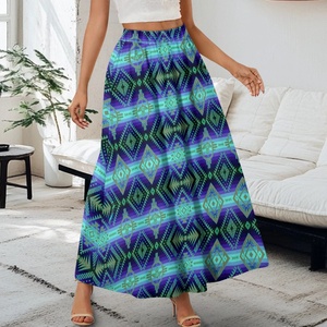 <strong>Aztec</strong> Printed Long <strong>Skirts</strong> for Women Jupes Longues Pour Femmes Maxi <strong>Skirt</strong> - Product Image 5