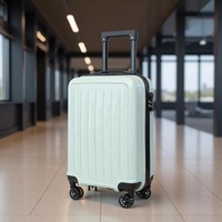 Valise cabine 20 pouces en PP, valise à fermeture éclair de haute qualité avec serrure à combinaison, valise à roulettes universelles pour les voyages