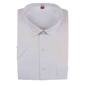 Personalizado de algodón de los hombres de poliéster color sólido camisa manga corta vestido - Product Image 3