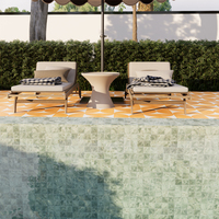 Vente chaude motif jet d'encre en céramique émaillée piscine sol mur mosaïque carreaux vert marbre salle de bain mosaïque piscine mosaïque