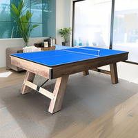 Table de billard multifonctionnelle Table de jeu de 9 pieds pour entreprise convertie en table de ping-pong pour bar/café/Airbnb Table de billard 4 en 1