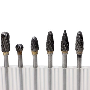 Tungsten Carbide Rotary Files 10pc Set Cylindrical Grinding Heads For Deburring Electric Air Grinder Accessories - Product Image 1