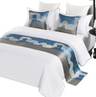 Ensemble de literie d'hôtel en coton tissé 400TC, respirant, écologique, absorbant, moderne, avec logo personnalisable, vente en gros, provenant de Jiangsu