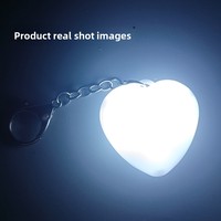 Porte-clés Veilleuse Tactile en ABS en Forme de Cœur avec Logo Personnalisable, Alimentation USB, Contrôle Tactile, Petit et Lumineux