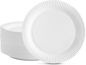 Platos de Papel Desechables Biodegradables de Última Tendencia, Compostables y Resistentes a las Manchas para Uso Diario y Fiestas - Product Image 3