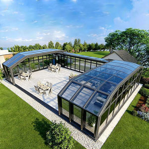 Sunnyjoy Moderne Véranda rétractable, Couverture de sécurité automatique pour <span class=keywords><strong>piscine</strong></span>, Dôme personnalisé, Système de sécurité électrique solaire laminé, Entrepôt, Chambre - Product Image 2