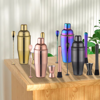 Ensemble de shakers à cocktails en acier inoxydable de luxe, durable, or et argent, 500/750 ml, doseur 15/30 ml, personnalisable, par Creation Factory