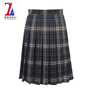 뜨거운 판매 일본 코스프레 의상 학교 유니폼 격자 무늬 Pleated 높은 허리 짧은 소녀 스커트